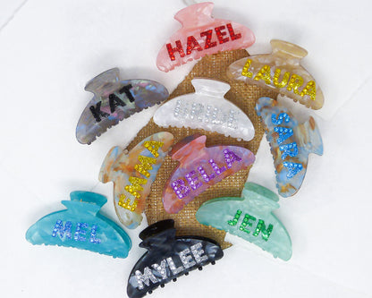 Hair Clips, Personalized Glitter Rhinestones, Style 1